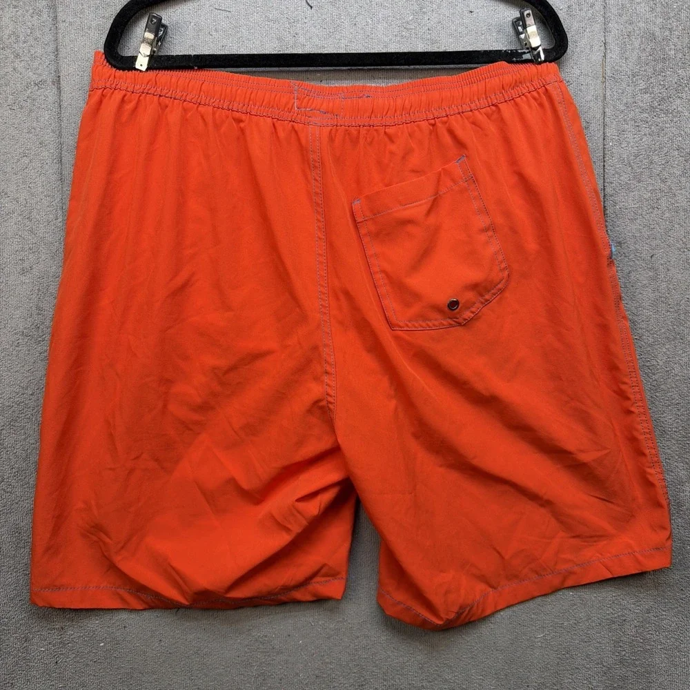 Men's Swim Trunks Orange‎ Lined Drawstring Board Shorts Beach Bros XXL
